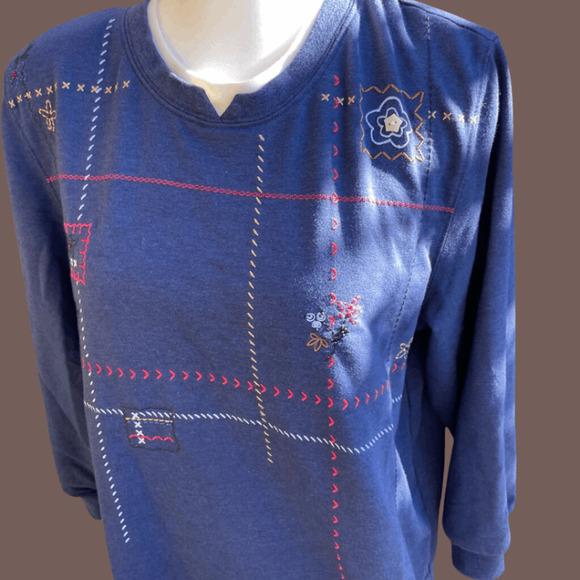 Koret Embroidered Sweatshirt | Navy Blue | Size M | Vintage - Picture 6 of 6